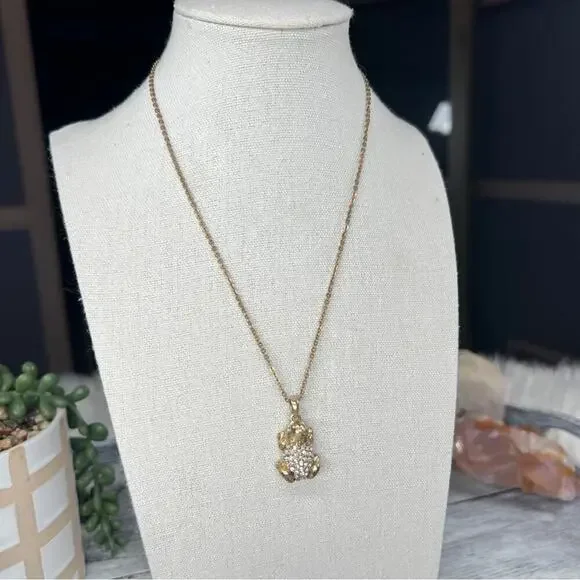 J. Crew | Rhinstone Frog Necklace - Picture 2 of 10